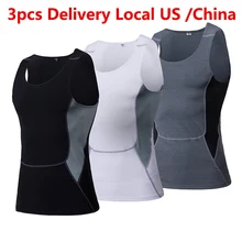 YD 3 шт. жилет для бодибилдинга, баскетбола, бега, мужской облегающий жилет для фитнеса, майка без рукавов, одежда для спортзала, Быстросохнущий мужской спортивный жилет