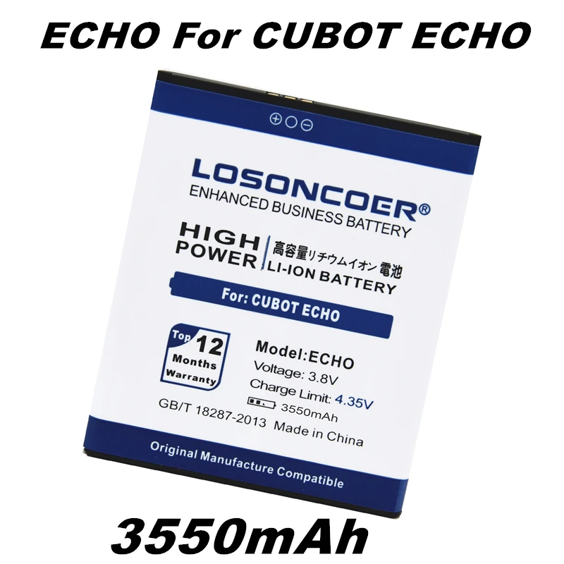 

LOSONCOER 3550mAh ECHO For CUBOT ECHO Good Quality Phone Battery