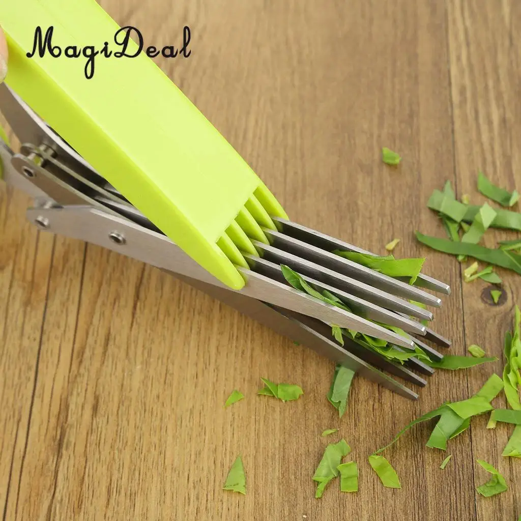 Kitchen Shallot Scissors 5 Layers Hreb Cutter Green Onion Herb Cutlery, Mincer, Sharp Dishwasher Safe, Culinary Chopper