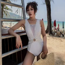 Купальник женский цельный закрытый купальный костюм, купальники белое платье сексуальное однотонное полиэфирное пляжное платье Sierra Surfer купальный костюм плюс размер