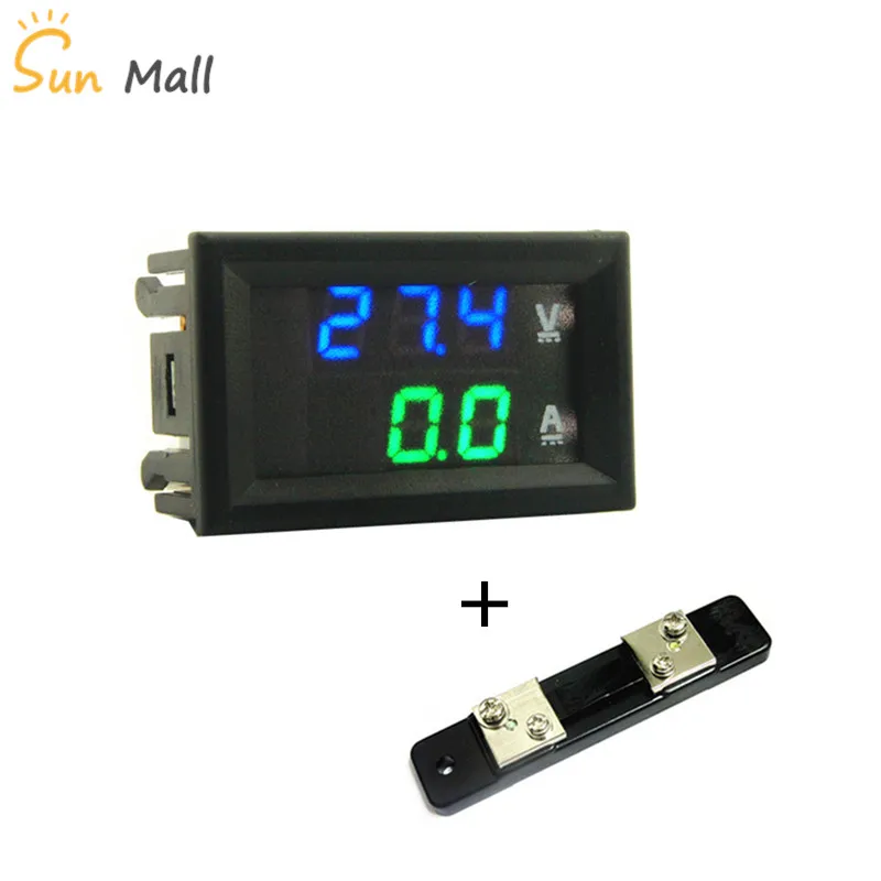 

DC 100V 50A Blue Green Mini 0.28inch LED Digital Voltmeter Ammeter Volt Ampere Meter Amperemeter Voltage Indicator Tester