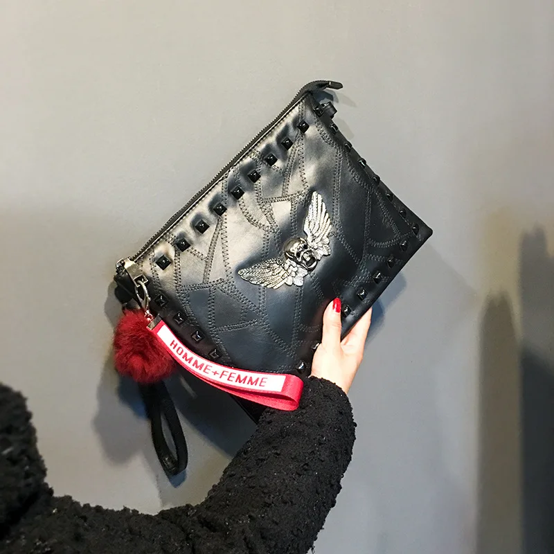 

Fashion High Quality Handbag Men Clutches Shoulder Messenger Bag PU Fashion Envelope Bag Women Wristlet Holding Bags Solid Black