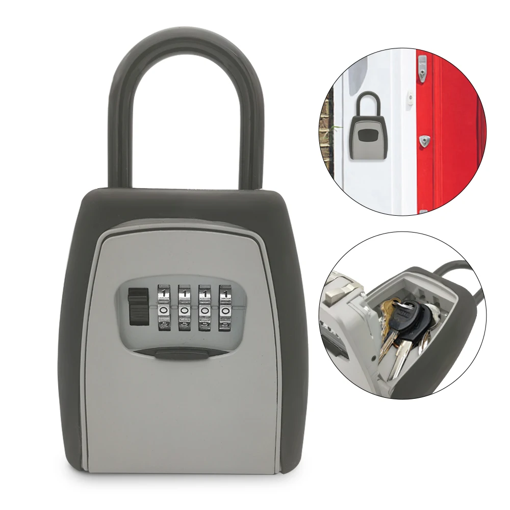 

Keys Storage Box Key Storage Lock Box Safe Box Padlock Use Password Lock Alloy Material Keys Hook Security Organizer Boxes