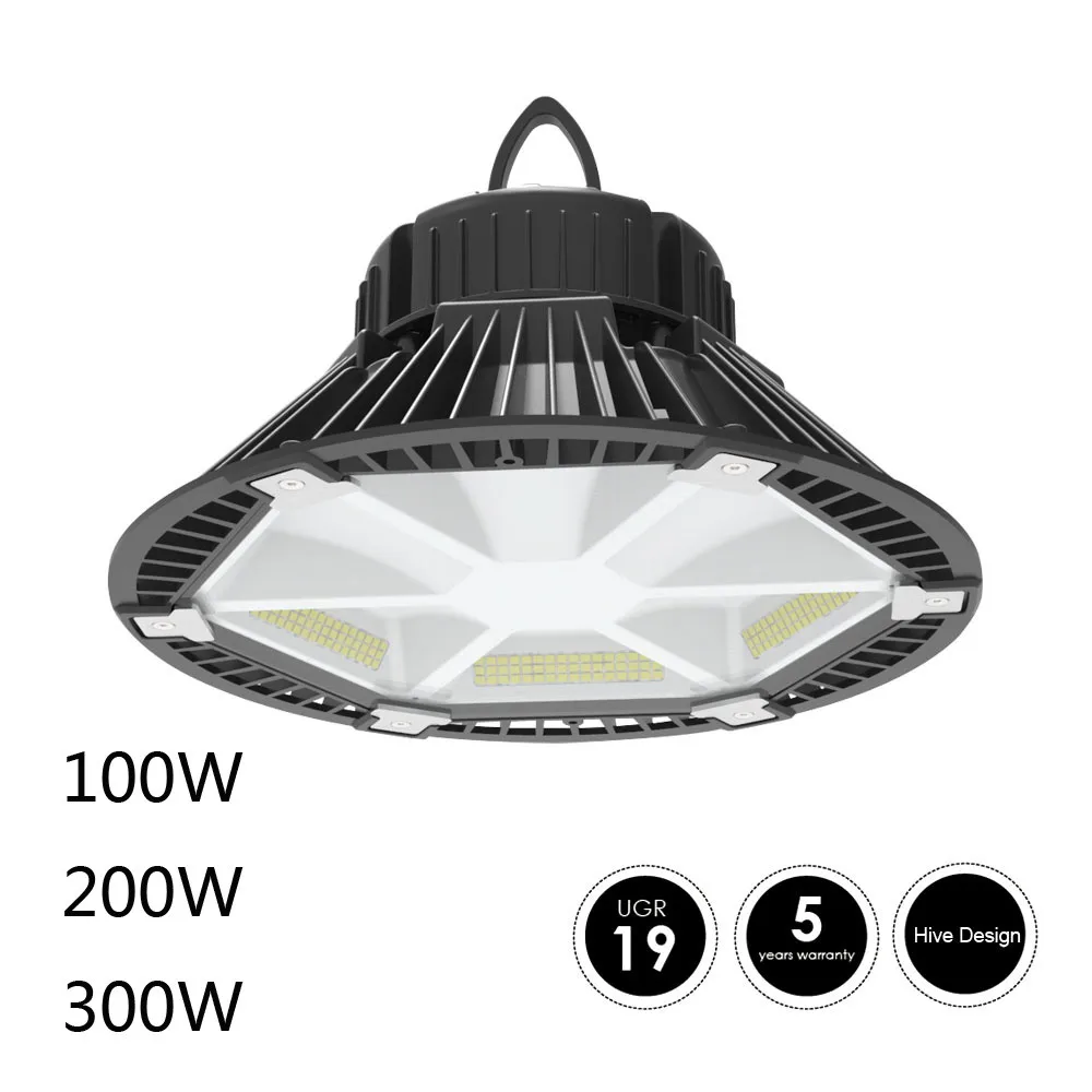 160lm/w 100W 150W 200W 2018 новый дизайн HIVE led high bay свет боковое излучение DALI (Meanwell) UFO огни UGR