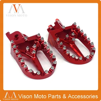 NEW Billet MX Wide Foot Pegs Rests Pedals For Honda CR125 CR250 CR500 CRF450X CRF230F CRF250R CRF250X CRF450R Dirt Bike Enduro