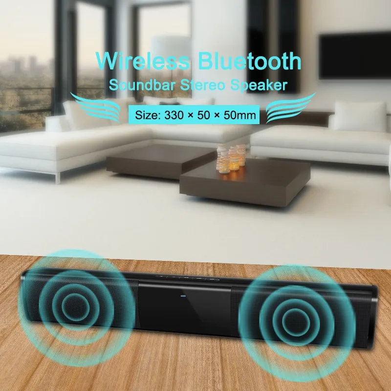 Универсальный беспроводной Саундбар Bluetooth Стерео Динамик ТВ домашний кинотеатр