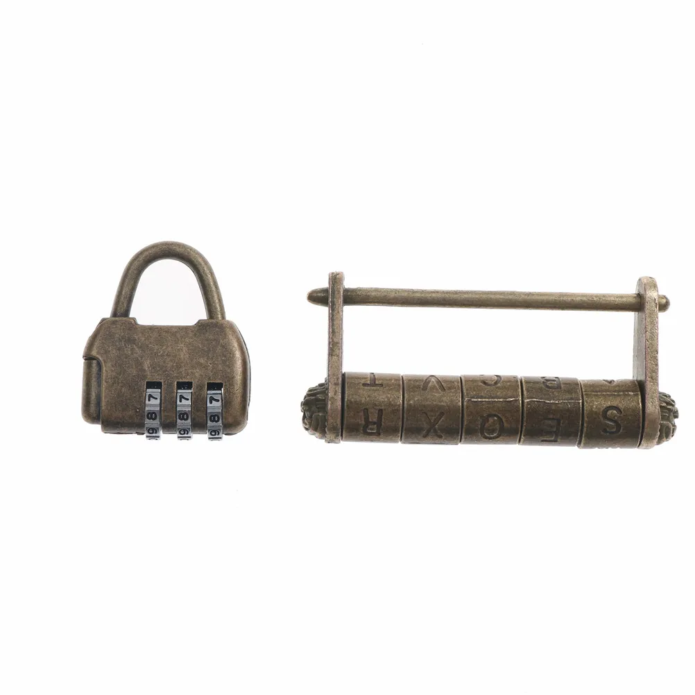 New Brand new and High Quality Alloy Zine Vintage Antique Chinese Old Style Jewelry Chest Box Code Password Lock Padlock small
