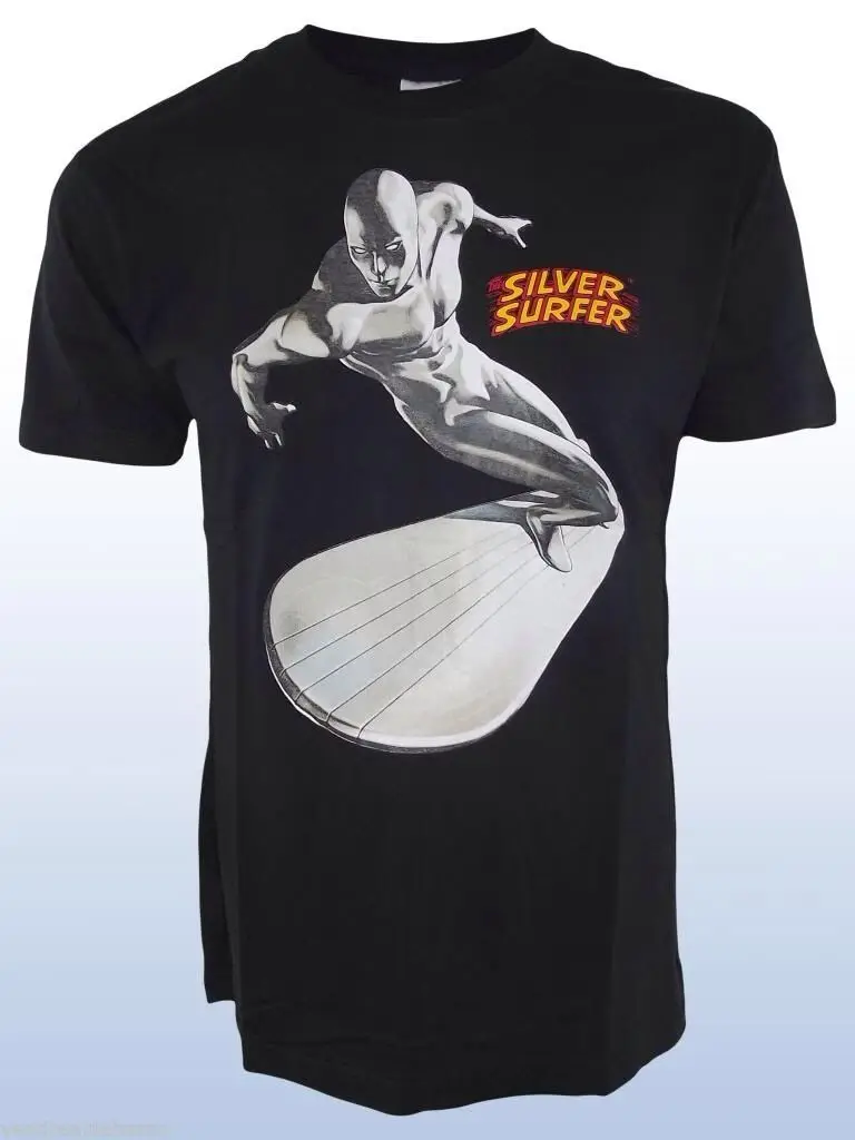 Футболка Maglietta Uomo Marvel Comics Silver Surfer Originale 2018 хлопковые футболки с коротким рукавом