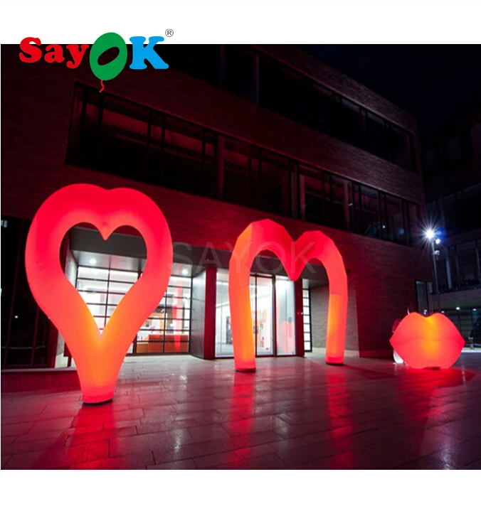 2mH Inflatable Red Heart 4x3m Arch 1.5mH Lip for Valentines' Day Wedding Ground Event Decorations | Игрушки и хобби