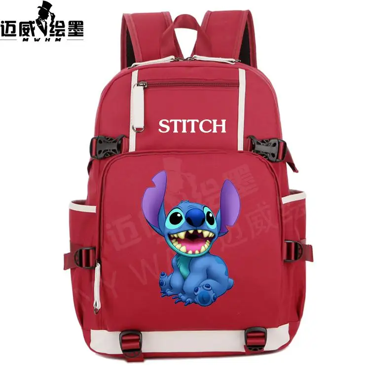 Anime Cute Fashion Cartoon Lilo& Stitch Backpack Men's And Junior High School Student Canva stravel Bag Teenage Girl Backpacks - Цвет: 11