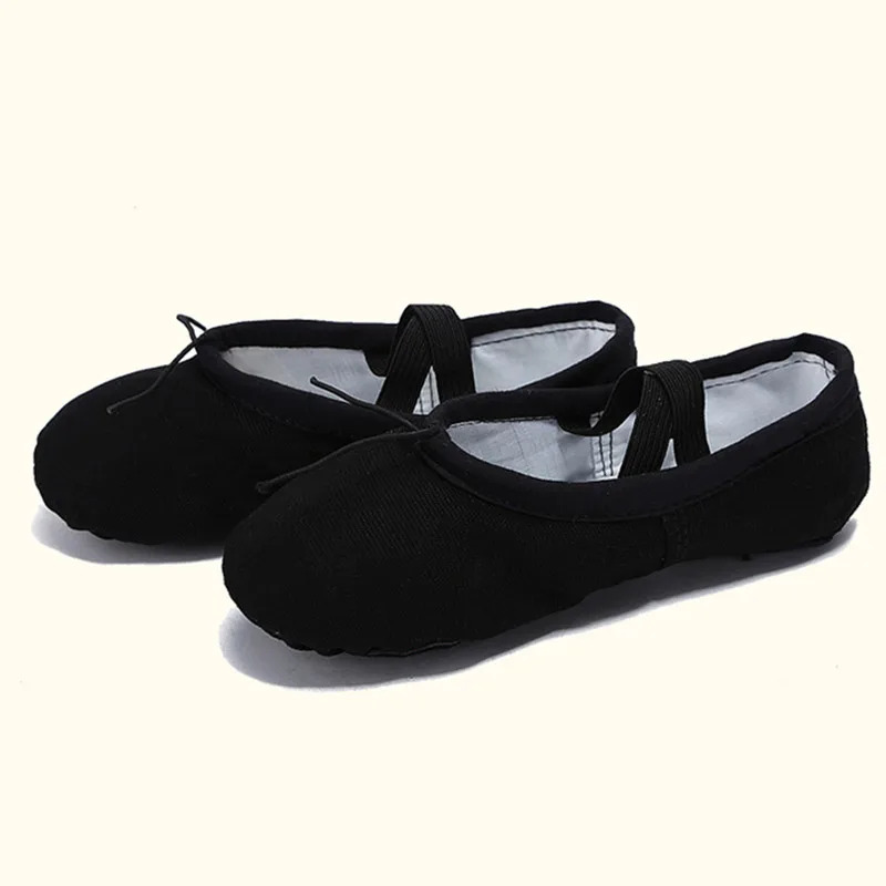 USHINE/EU22-45; Белая обувь для занятий йогой; обувь для занятий в тренажерном зале; балетная обувь для занятий танцами; парусиновая женская обувь для танцев; обувь для девочек и детей - Цвет: Black