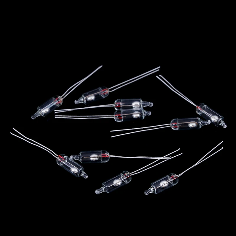 

10Pcs 50mm Glass Electric Mercury Tilt Switch 0.5A/20V 102 Work Angle Sensor