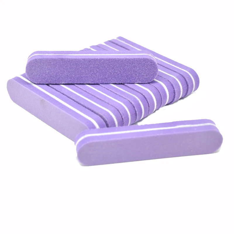 

10pcs Nails Polish Buffer Sanding Purple Small Sponge Nail File 100/180 Professional Disposable Nail File Tools