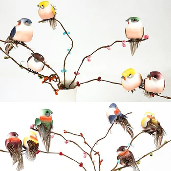 

MENGXIANG Random Color Artificial Foam Feather Simulation Bird DIY Party Crafts Magnet Decorative Doves Artificial Foam Feather