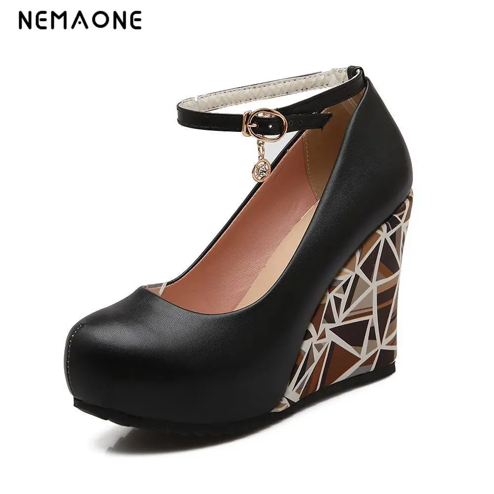 Aliexpress.com : Buy New Fashion Ankle Strap High Wedges Platform Pumps ...