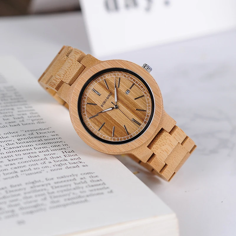 BOBO BIRD V-P23 Natural Bamboo Quartz Wood Watch Men High Quality Wrist watch 2018 New Arrival