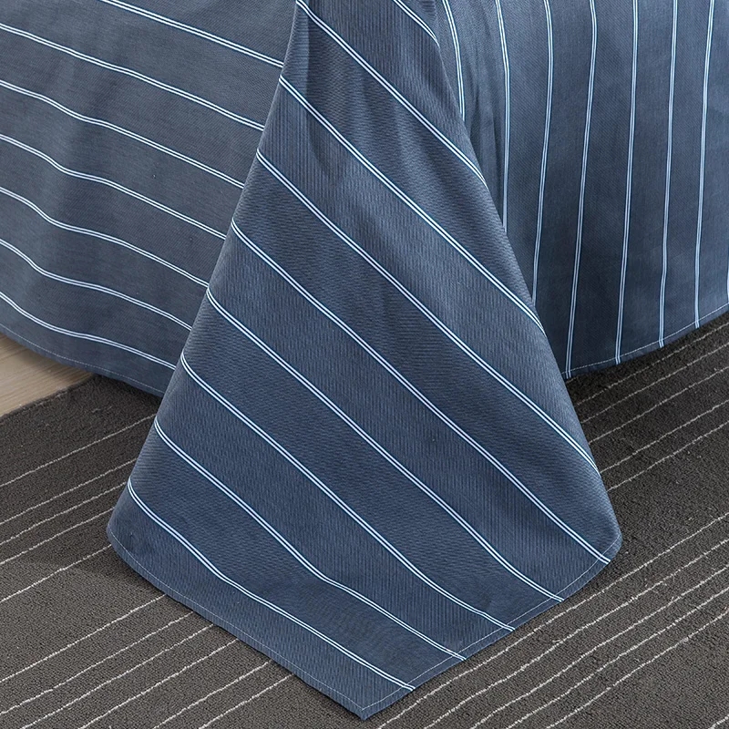 Modern-Simple-Style-100%-Cotton-Bed-Sheets-Single-Double-Striped-Flat-Sheet-Twin-Full-Queen-King-Size-Mattress-Cover-Protector-6