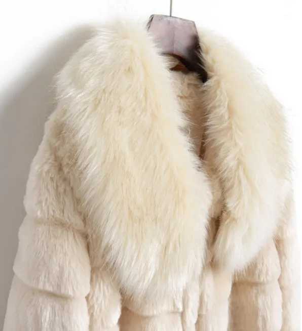 Искусственное меховое пальто зимнее женское пальто из искусственного меха Норковое меховое пальто vetement fourrure femme меховой воротник пушистого размера плюс AW209