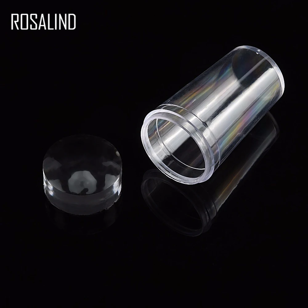 

ROSALIND 1set Nail Stamping Tool Nail Art Stamper Scraper Set with Cap 2.8cm Transparent Silicone Marshmallow Nail Stamp Tools