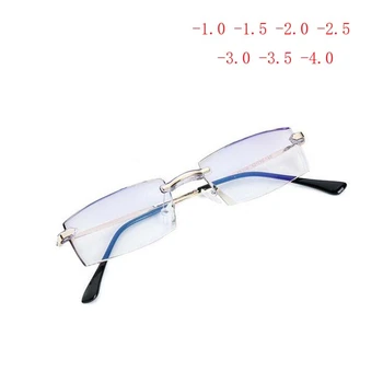 

-1.0 -1.5 -2.0 -2.5 -3.0 -3.5 -4.0 Ultralight Frameless Myopia Glasses With Degree Diamond Cutted Style Nearsighted Glasses
