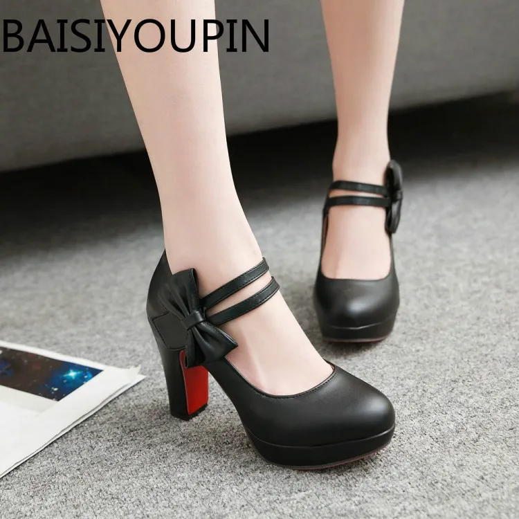 black thick high heel shoes