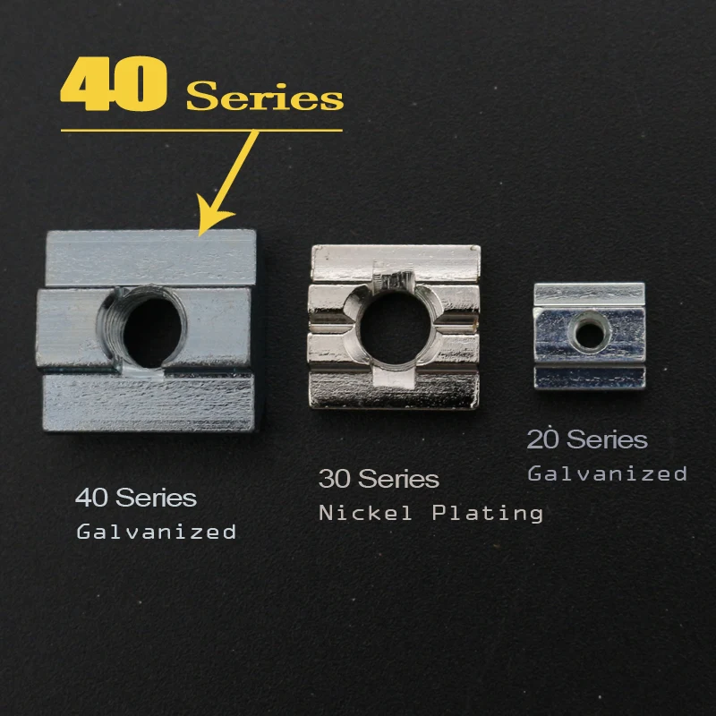 HOT Sale T Sliding Nut Block Square Nuts Zinc Coated Plate Aluminum For EU Standard 4040 / 4545