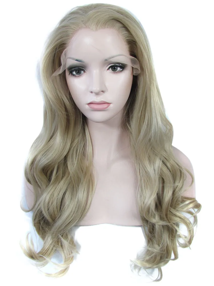 Imstyle 24 inches balayage blonde light brown Synthetic Lace Front Wig for women