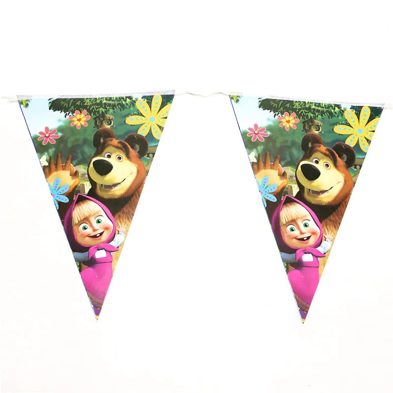 Тема «Маша и Медведь» 112 шт/партия, детский душ, украшение на день рождения, товары для свадебного торжества, одноразовые наборы посуды
