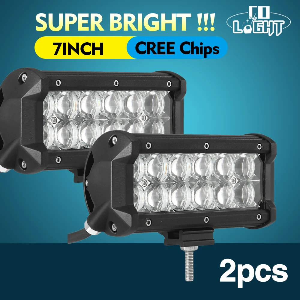 

CO LIGHT 7Inch 5D 60W Offroad Led Bar 12V 24V Led Work Light Spot Flood Beam For Lada Niva 4x4 ATV Truck Jeep Ford Led Light Bar