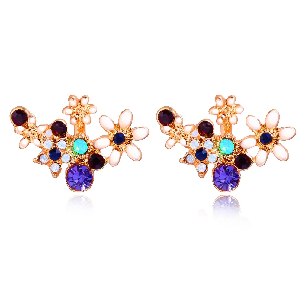 

Fashion Crystal Bohemian Stud Earrings for Women Fashion Flower Jewelry Boho Multicolored Earring Vintage Brincos jewellery new