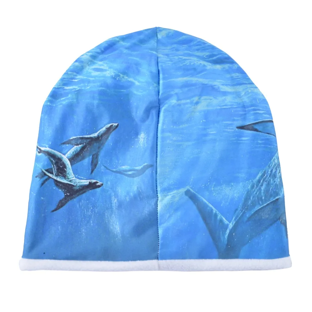 Плюс бархатная теплая зимняя шапочка для мужчин и женщин кепки в стиле хип-хоп уличные лыжные кости Повседневные шапки для мальчиков и девочек 3D животное акула