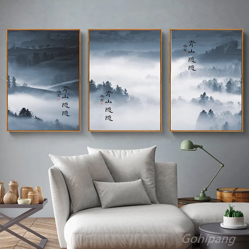 Traditional-Chinese-Characters-Scenery-Poster-Canvas-Painting-Mountain-Fog-Picture-Art-Print-Living-Room-Study-Decor (2)