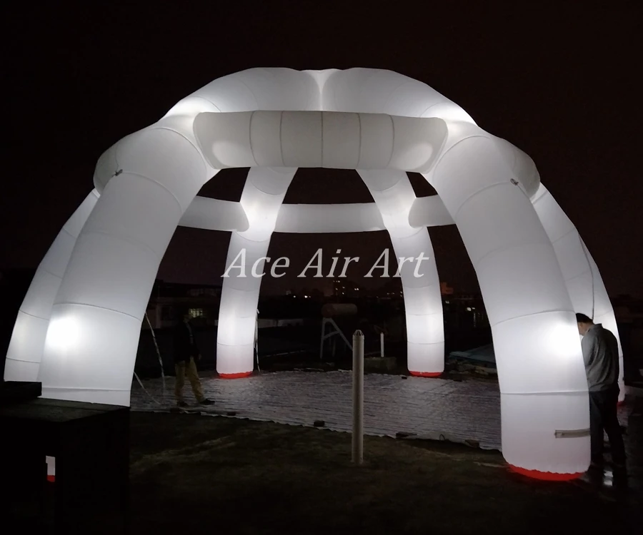 10 м диаметры красивые надувные партии белый яркий светодиодный структура для ночного события