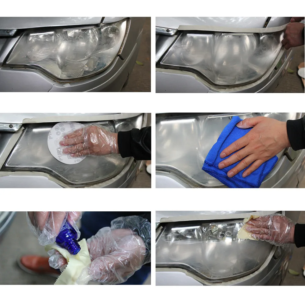 Car Headlights Polishing Liquid Ceramic Coat Super Hydrophobic Glass Coating Polish Car Wash Maintenance Paint Care Cloth Set