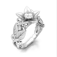 Luxury Jewelry 925 Silver Filled AAA Cubic Zirconia Flower CZ Party Women Wedding Band Ring For Lovers’ Gift With Box