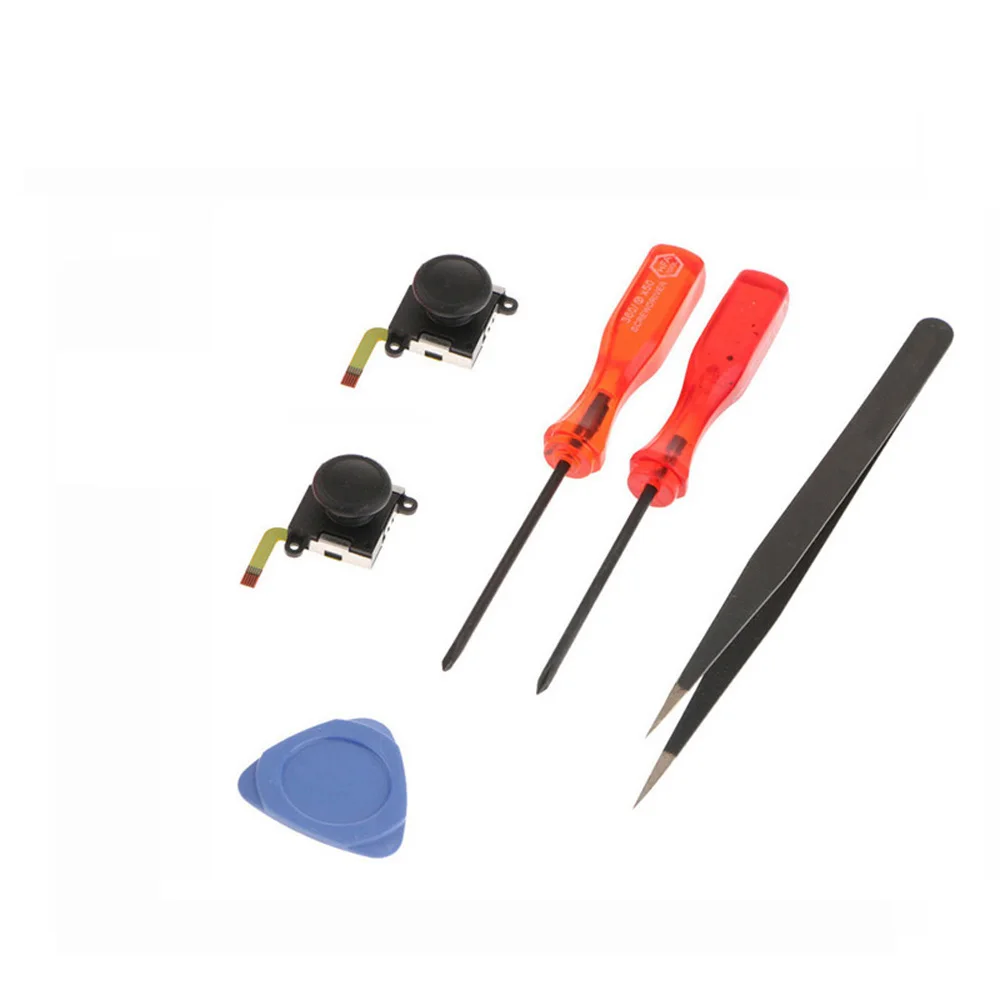 

100 set Grip Repair Parts Joystick Tool Set Game Replacement 3D Analog Stick Rocker Screwdriver Triangle Tweezer For Switch