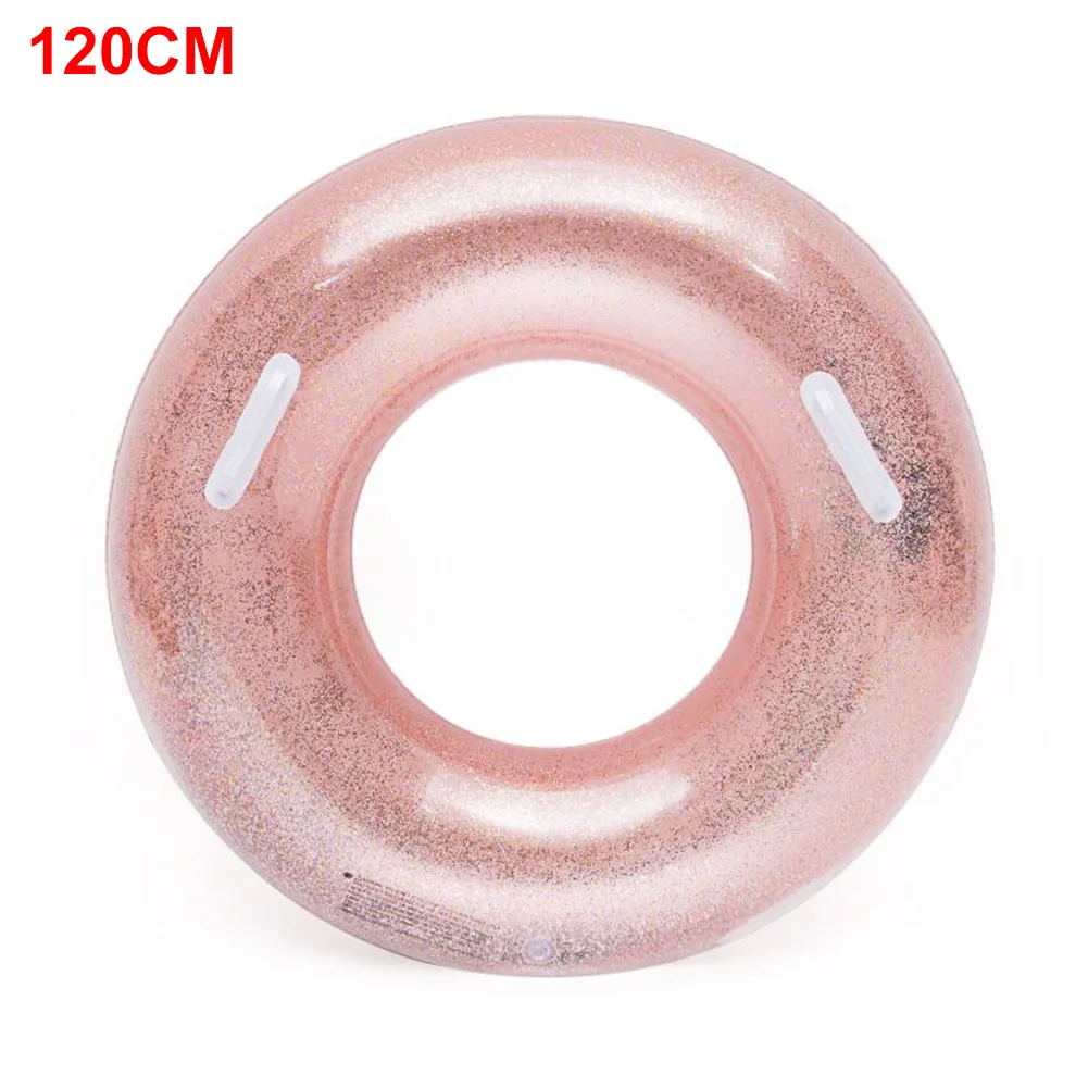 

Water Party Wear Resistant PVC Adults Lifebuoy With Handle Pool Accessory Safe Sequins Inflatable Thickened Swimming Ring