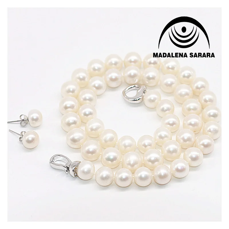 

MADALENA SARARA AAA 8-9mm Freshwater Pearl Strand Necklace Natural White Pearl Perfect Round Fine Luster And Brightest