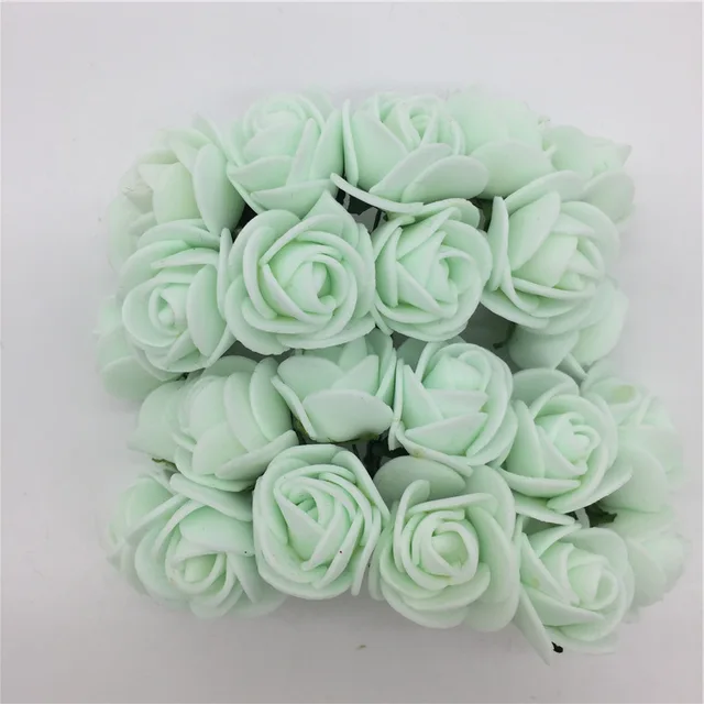2CM 144pcs Multicolor PE Rose Foam Mini Artificial Silk Flowers Bouquet