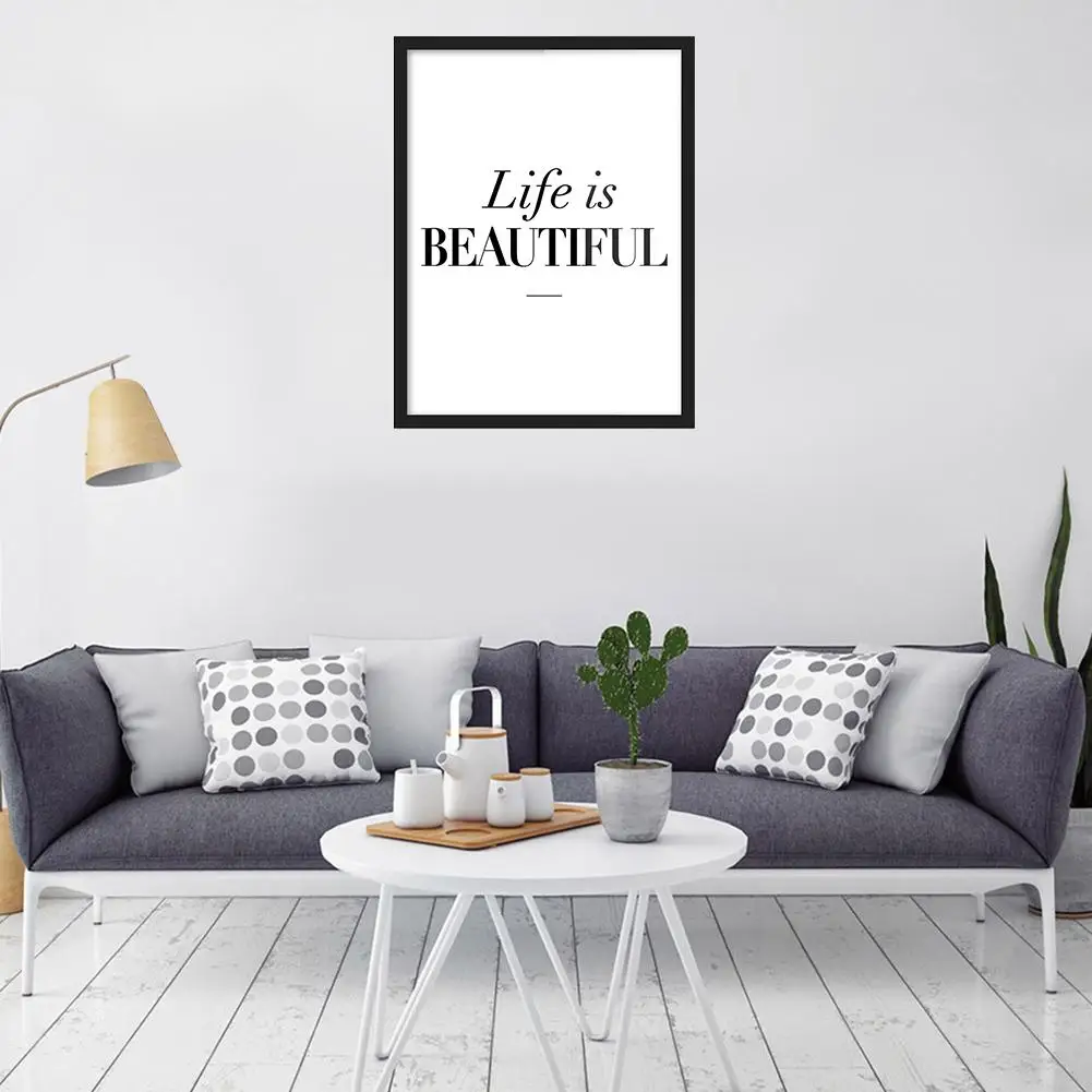 

Nordic Decoration Life is Beautiful Wall Art Canvas Poster and Print Canvas Painting Decorative Picture for Living Room Decor