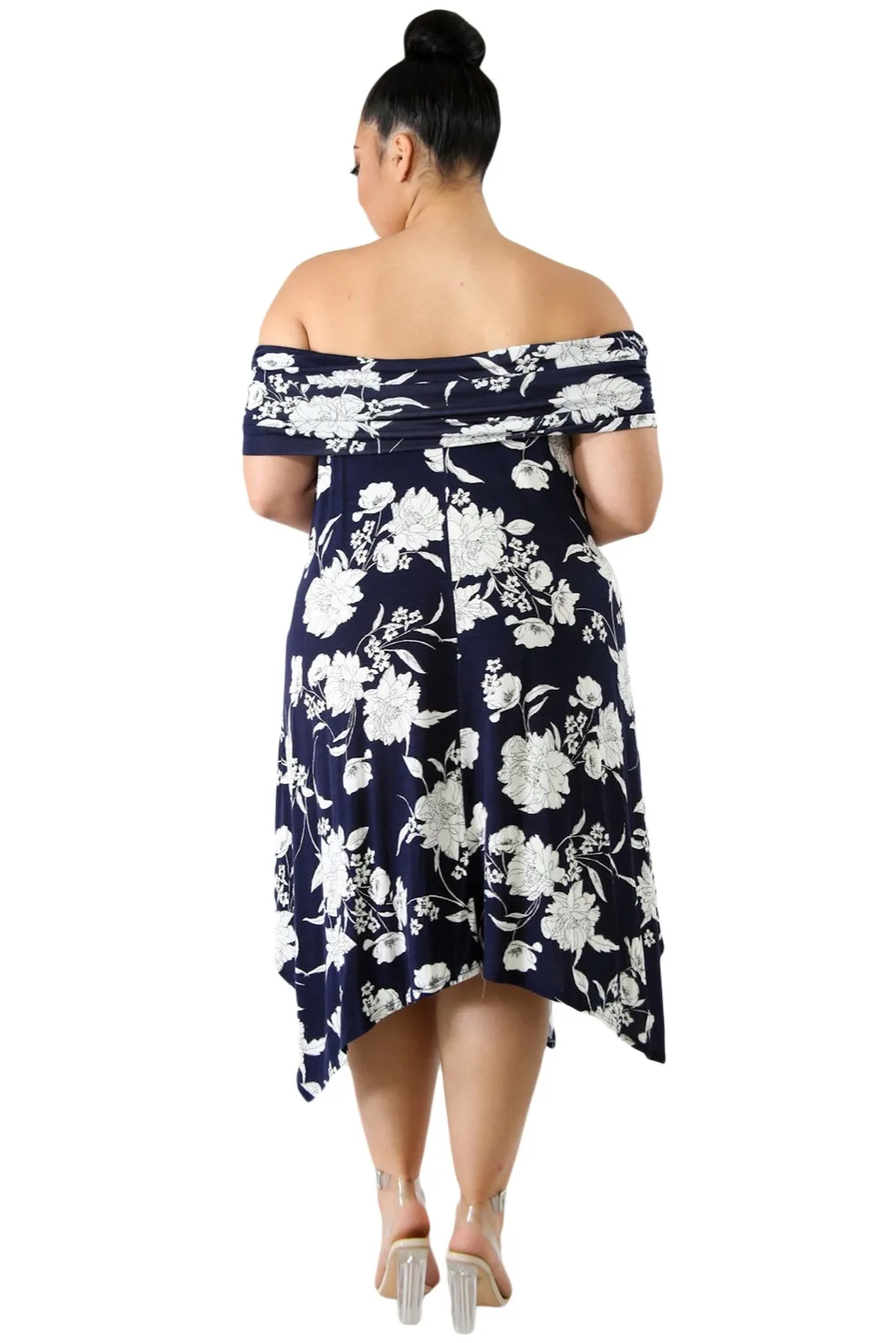Navy-Floral-Print-Off-Shoulder-Curvy-Dress-LC610120-5-3
