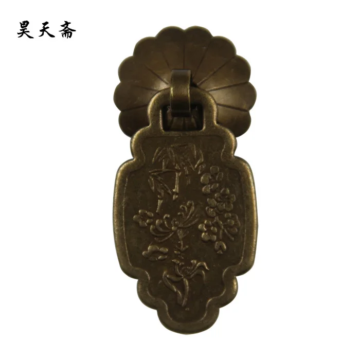 

[Haotian vegetarian] Chinese antique bronze drawer handle copper handle HTE-224 Merlin, bamboo and chrysanthemum section