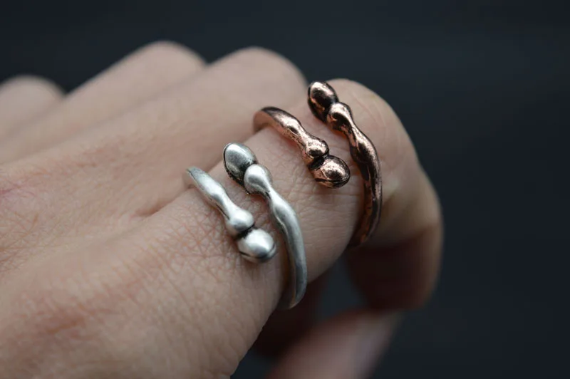 

1pc Antique Silver Handmade Horse Hoof Ring Wild Animal Hooves Rings Resizable R-19