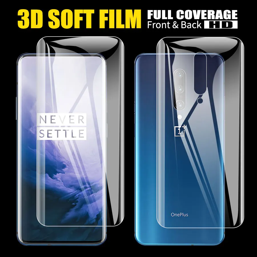 

2Pcs 3D Full Cover TPU Film Screen Protector For OnePlus 7 6 6T 5T Front + Back Soft Clear Hydrogel Film For OnePlus 7 Pro