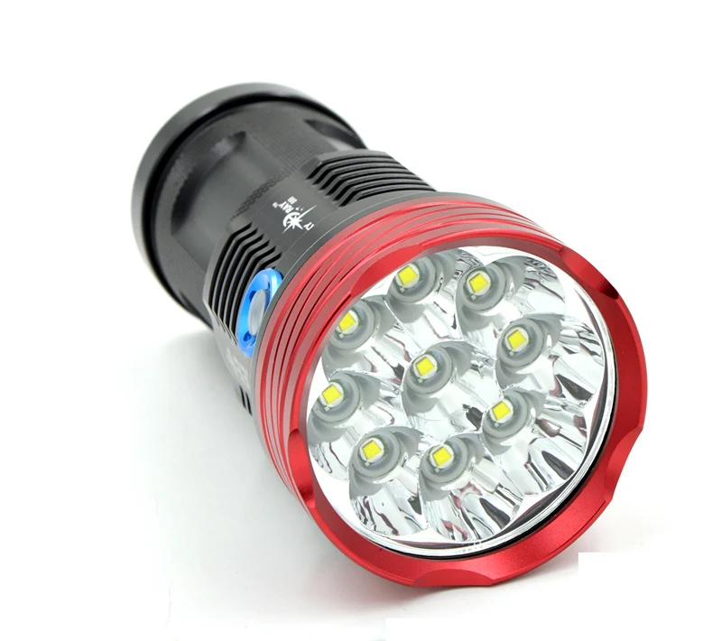

New 1pc Super Brightness 11000 lumens SKYRAY 9T6 LED Flashlamp 9 x CREE XM-L T6 LED Flashlight Torch free shipping
