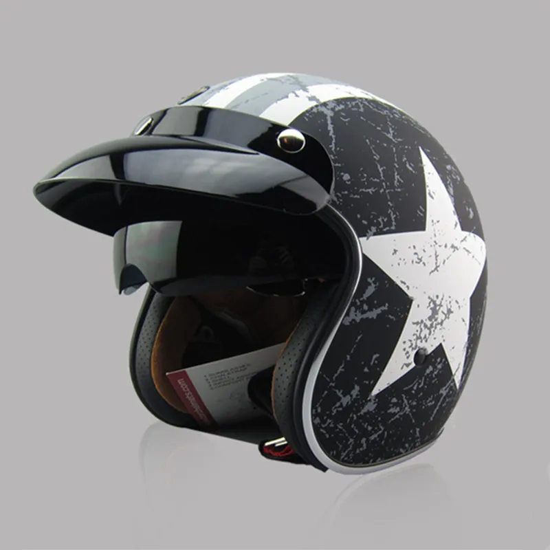 Новое поступление бренд TORC T57 винтажный мотоциклетный шлем скутер открытый шлем американский флаг 3/4 capacete итальянский флаг cascos - Цвет: Stars flag