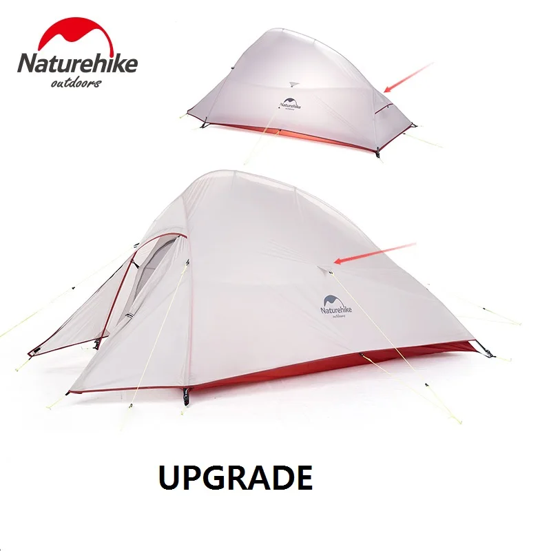 Naturehike Nuevo Cloud en serie tableta amortiguador Tech accesorio beige Rojo Negro compruebe Tartan tableta amortiguador persona ultraligero campamento equipo 20D Nylon actualización 2 hombre Camping en invierno tienda con Mat - 2