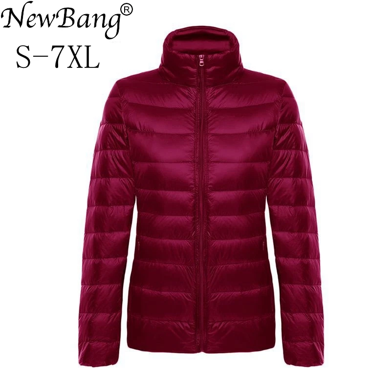 NewBang бренд 5xl 6xl 7XL плюс для женщин ультра легкий пуховик перо куртка пальто