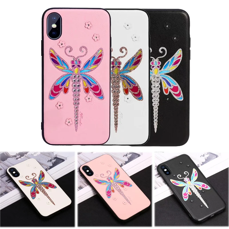 

Exquisite Dragonfly Pattern Applique Phone Case for IPhone X XS XR XS Max Free Shipping