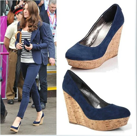 wedge closed toe heels